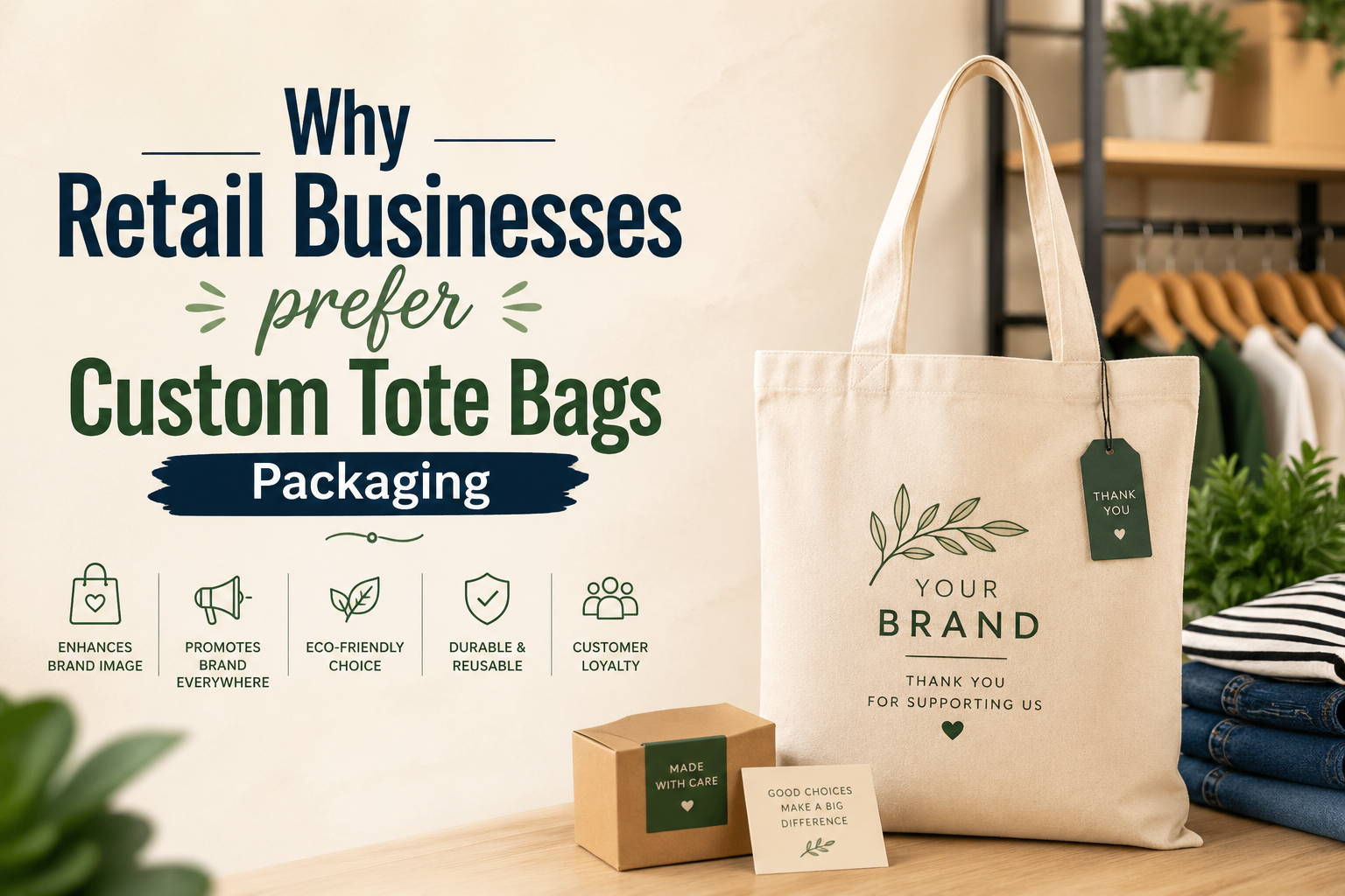 Why Retail Businesses prefer Custom Tote Bags Packaging